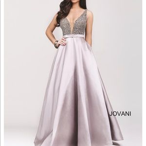 JOVANI  style 32609a silver ball gown